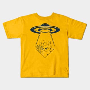 Desert UFO Navy Kids T-Shirt